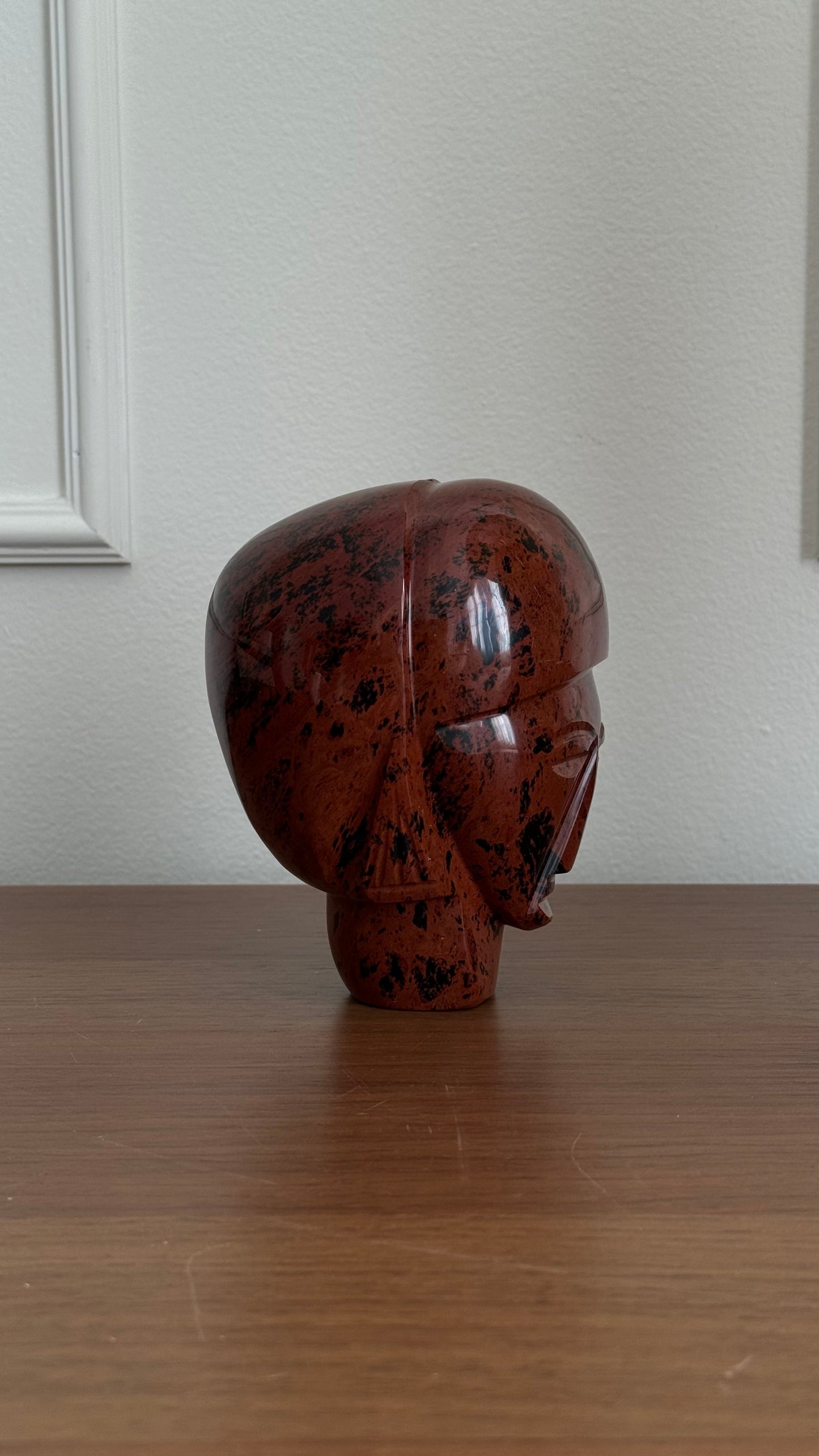 African carved marble bust