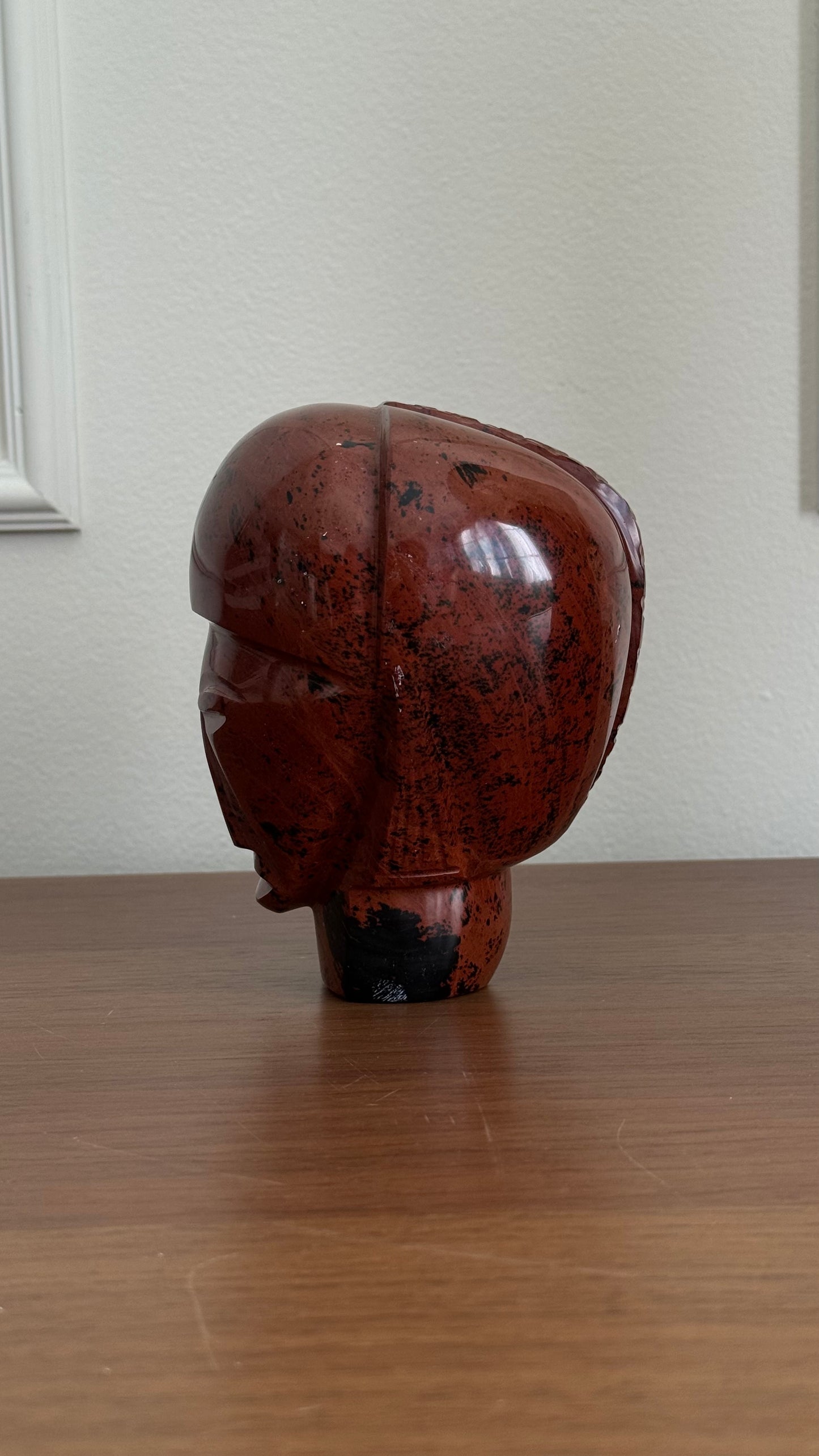 African carved marble bust