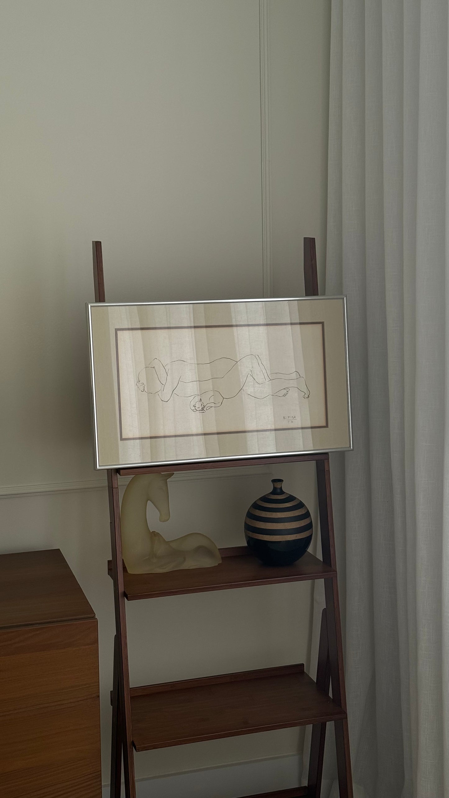 Minimalist vintage original painting by E. Fish (unknown) 1997