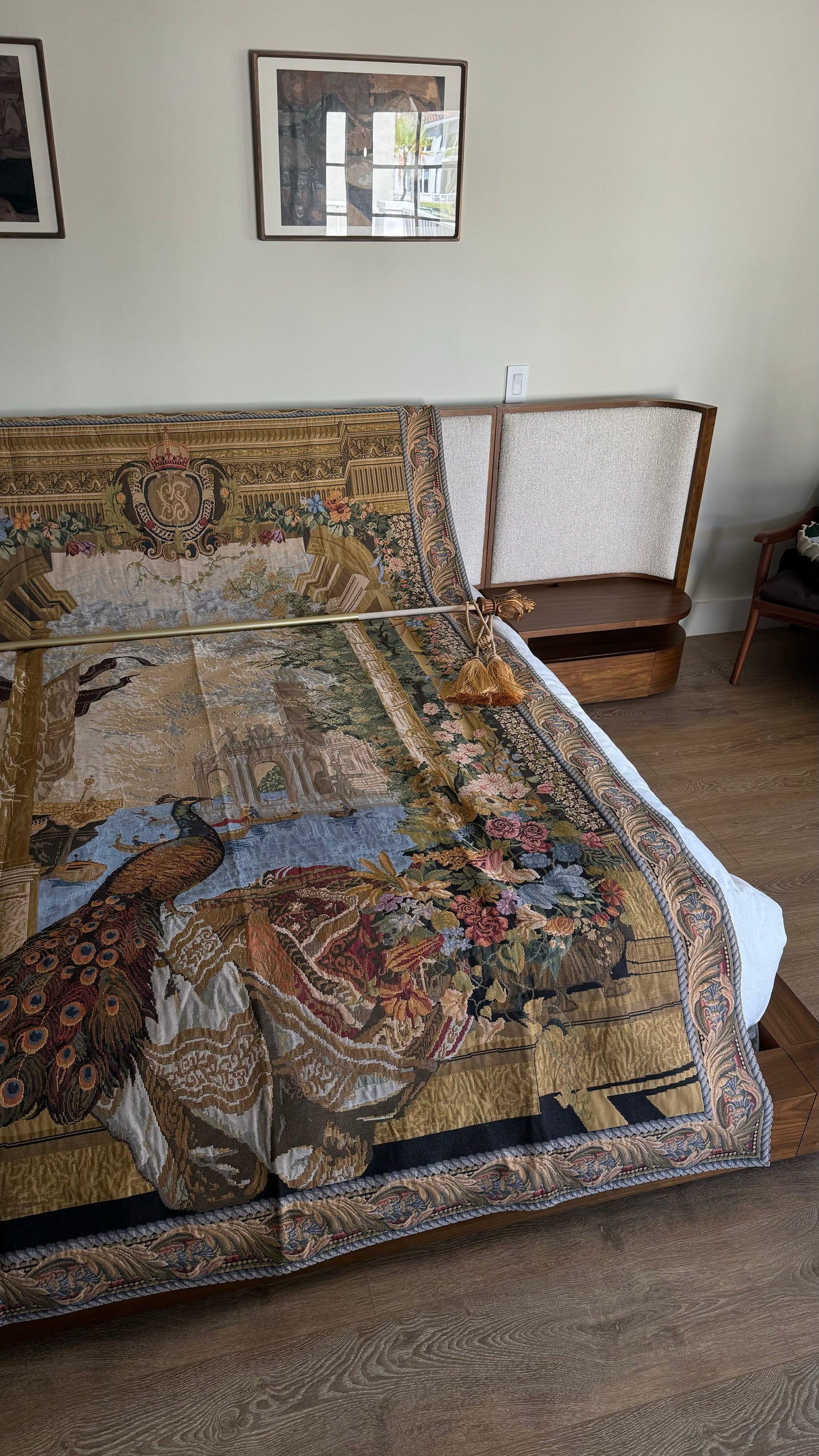 Vintage French Linen tapestry