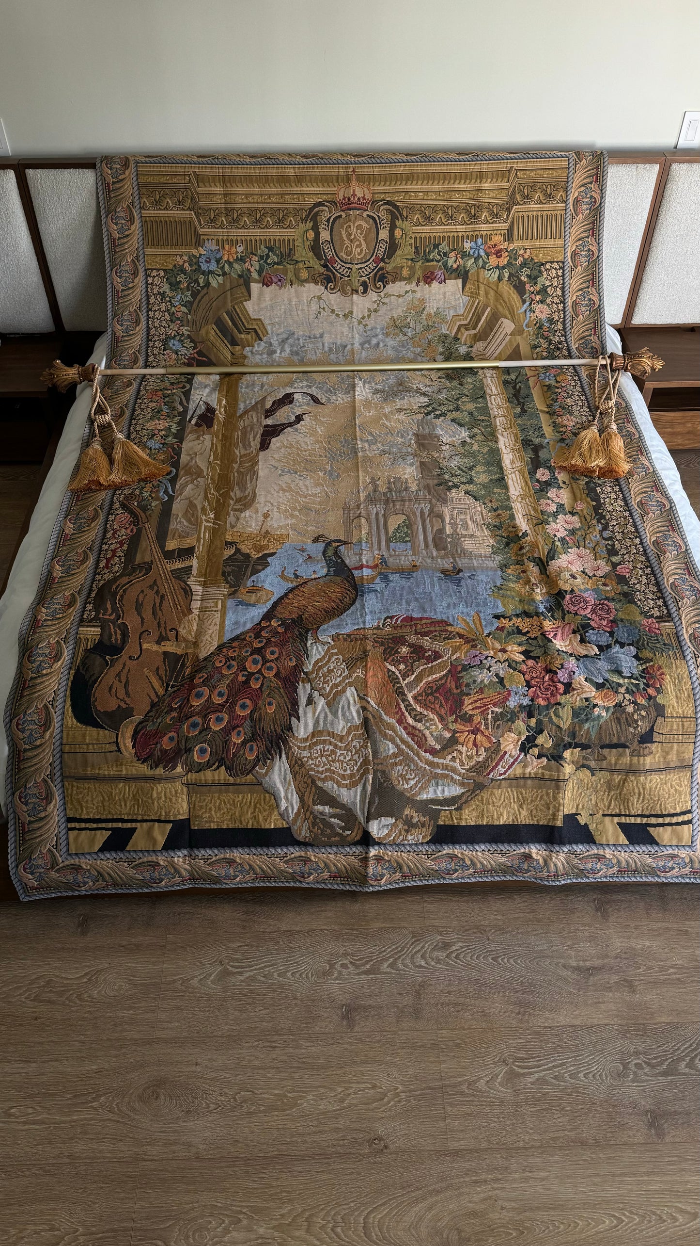 Vintage French Linen tapestry