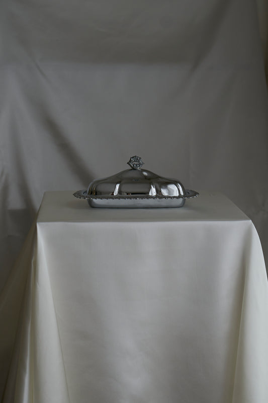 Vintage chrome butter dish