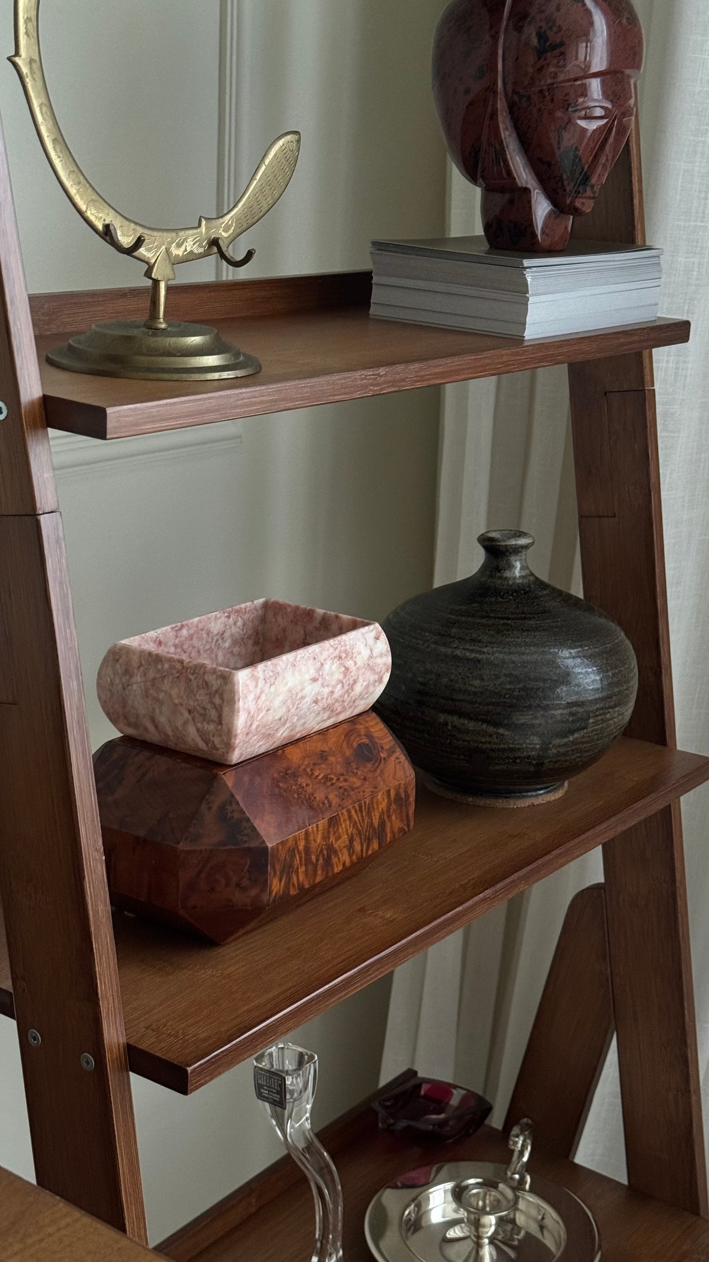 Vintage burl wood jewelry box