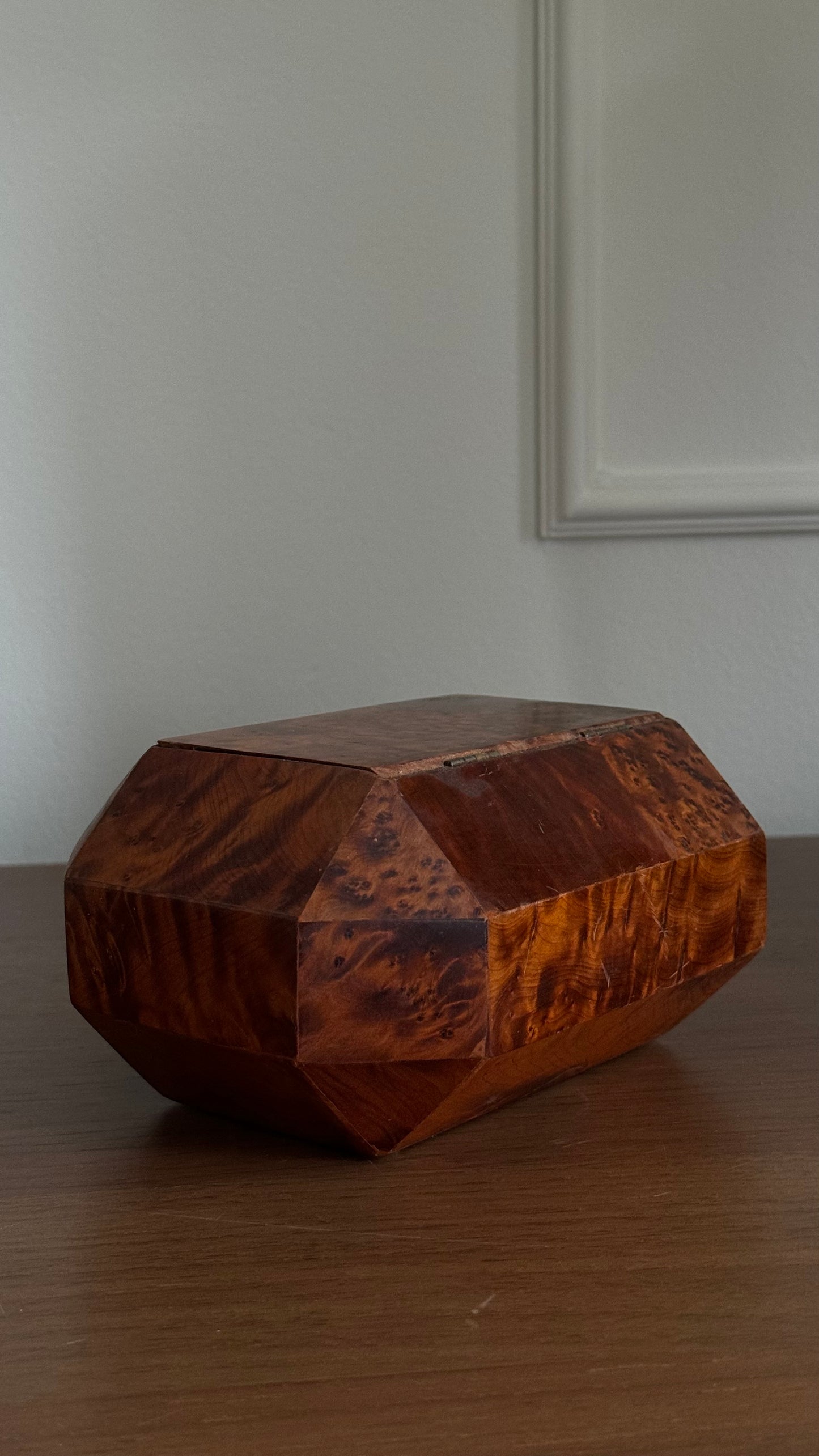 Vintage burl wood jewelry box